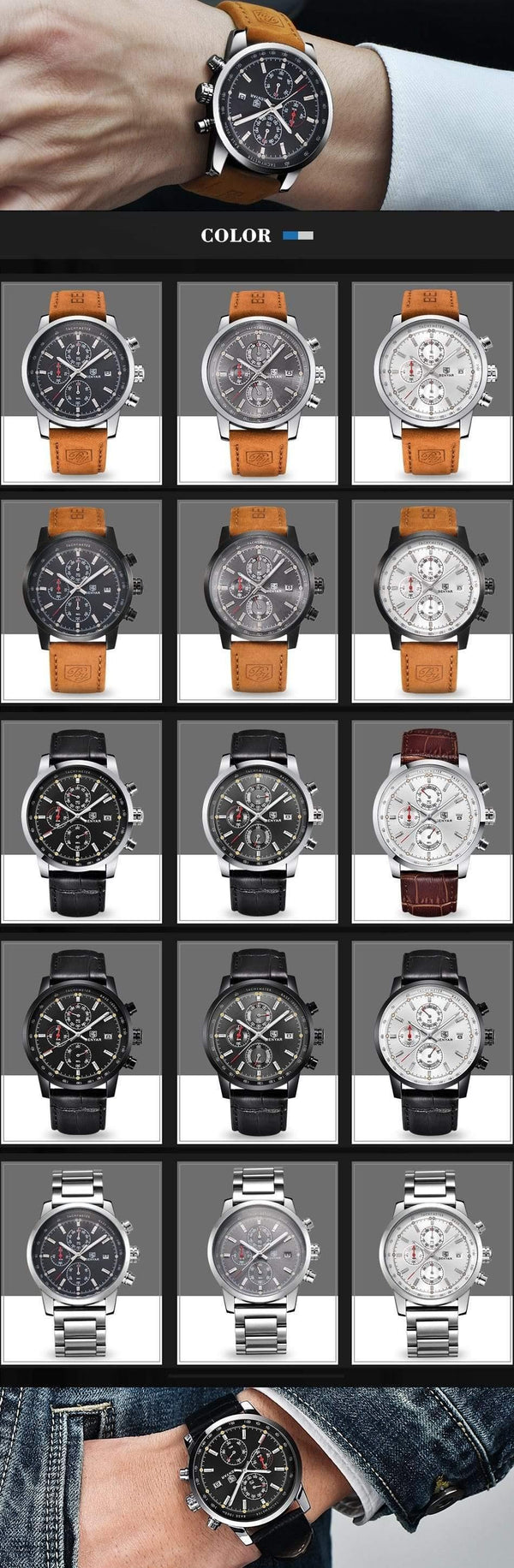 Planet Gates L Brown silver white Chronograph Sport Mens Watches Top Brand Luxury Quartz Watch Reloj Hombre saat Clock Male hour relogio Masculino