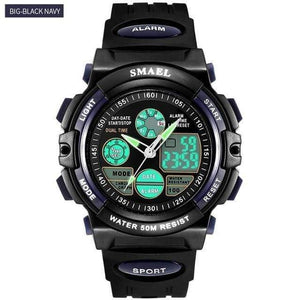 Planet Gates L Dark blue Children LED Display Digital Watch 50M Waterproof Kids Sports Watches Multifunction Quartz Boys/Girls Students Wristwatch