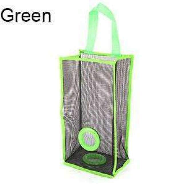 Planet Gates L / Blue Hanging Mesh Garbage Bag Organizer Dispenser Reusable Grocery Bags Holder Kitchen Wall Mount Net Trash Bag Storage