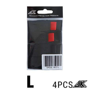 Planet Gates L JK 4pcs/pack Black Elastic Fishing Spool Belt Fishing Reel Protection Belt Spinning Wheel Reel Accessories
