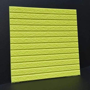 Planet Gates L-light green60cmX60 3d creative wall stickers living room dormitory self-adhesive foam wallpaper imitation brick stone striped wallpaper stickers