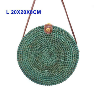 Planet Gates L lu Round Straw Bags Women Summer Rattan Bag Handmade Woven Beach Cross Body Bag Circle Bohemia Handbag Bali Lowest price L31