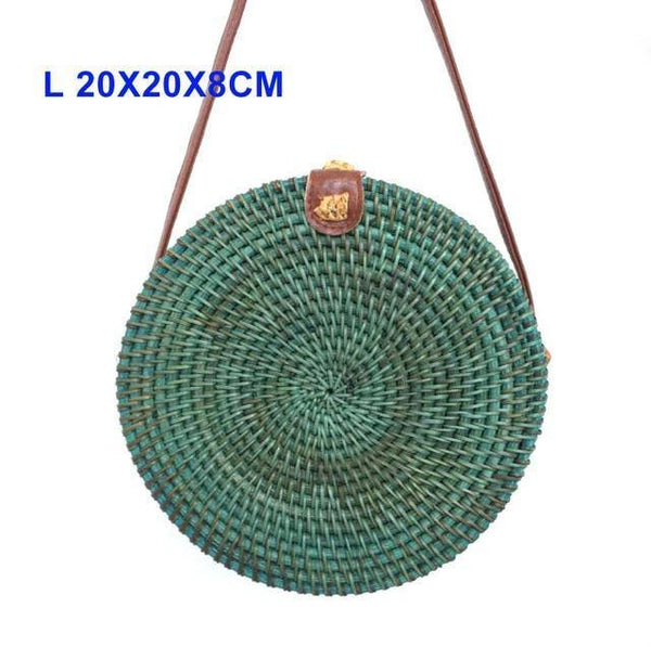 Planet Gates L lu Round Straw Bags Women Summer Rattan Bag Handmade Woven Beach Cross Body Bag Circle Bohemia Handbag Bali Lowest price L31