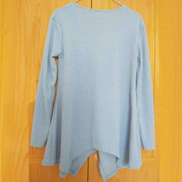 Planet Gates L New Arrival Autumn Ladies Solid Knitted Loose Irregular Sweater Sexy  Long Sleeves V-Neck Pullovers Women Tops