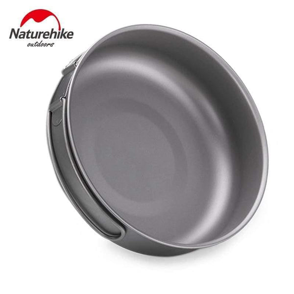 Planet Gates L-NH18T010-A Titanium Frying Pan Bowl Plate with Folding Handle Ultra-light Outdoor Camping Picnic Tableware Kitchenware