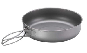 Planet Gates L-NH18T010-A Titanium Frying Pan Bowl Plate with Folding Handle Ultra-light Outdoor Camping Picnic Tableware Kitchenware