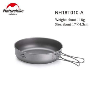 Planet Gates L-NH18T010-A Titanium Frying Pan Bowl Plate with Folding Handle Ultra-light Outdoor Camping Picnic Tableware Kitchenware
