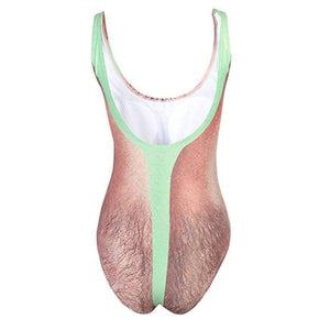 Planet Gates L One Piece Swimsuit Women Sexy Chest Hair Bathing Suit Summer Swimwear Joke Bather Novelty Beach Wear