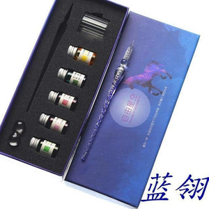 Planet Gates L Rainbow Glass Pen Dip pen Gift Set Starry sky Color ink Pen Creative Writing Tools Pluma Estilografica