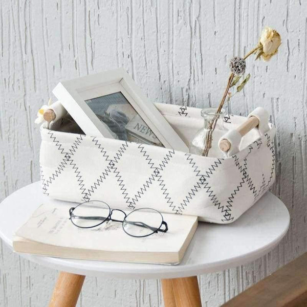 Planet Gates L Size Canvas Fabric Desk Storage Box Books Holder Jewelry Box Case Sundries Basket Toys Cosmetic Organizer Home Organization