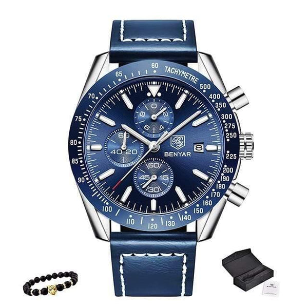 Planet Gates L-Sliver Blue Men Watch Business Full Steel Quartz Top Brand Luxury Casual Waterproof Sports Male Wristwatch Relogio Masculino