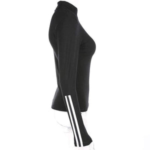 Planet Gates L Women Stripped Compression Tights Long Sleeve t-shirt 2017 Fashion Slim Fitness Body Shaper Tee Shirts Casual Women Tops