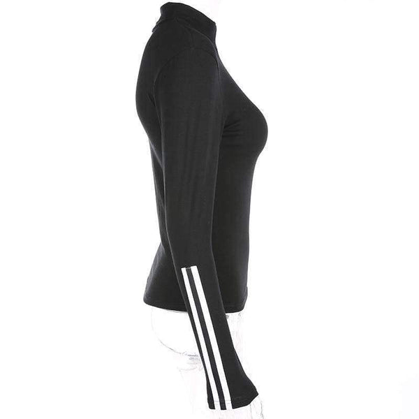 Planet Gates L Women Stripped Compression Tights Long Sleeve t-shirt 2017 Fashion Slim Fitness Body Shaper Tee Shirts Casual Women Tops