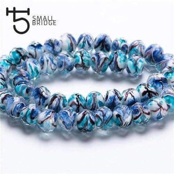 Planet Gates L002 / 12mm 10pcs 12mm Murano Mixed Color Flower Glass Beads for Bracelet Making Material Pearls Faceted Rondelle Large Lampwork Beads L001