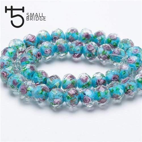 Planet Gates L003 / 12mm 10pcs 12mm Large Murano Transparent Glass Lampwork Beads for Jewelry Making Women Diy Bracelet Flower Rondelle Faceted Beads L002