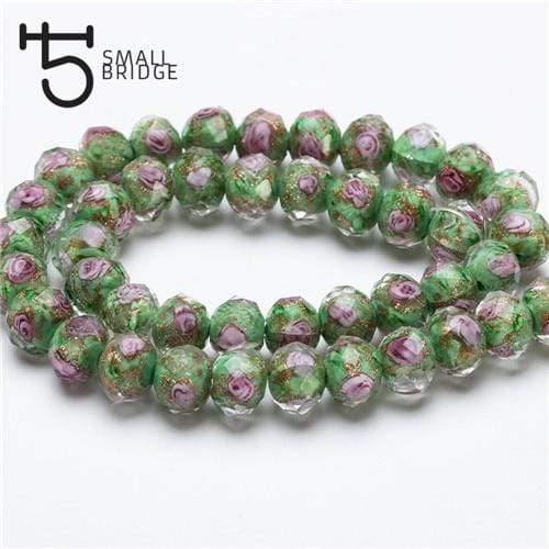 Planet Gates L005 / 12mm 10pcs 12mm Large Murano Transparent Glass Lampwork Beads for Jewelry Making Women Diy Bracelet Flower Rondelle Faceted Beads L002