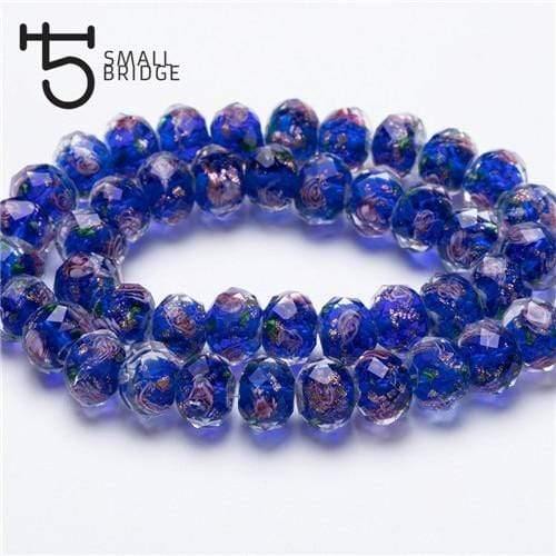 Planet Gates L008 / 12mm 10pcs 12mm Large Murano Transparent Glass Lampwork Beads for Jewelry Making Women Diy Bracelet Flower Rondelle Faceted Beads L002