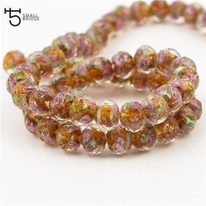 Planet Gates L010 coffee / 12mm 10pcs 12mm Large Murano Transparent Glass Lampwork Beads for Jewelry Making Women Diy Bracelet Flower Rondelle Faceted Beads L002