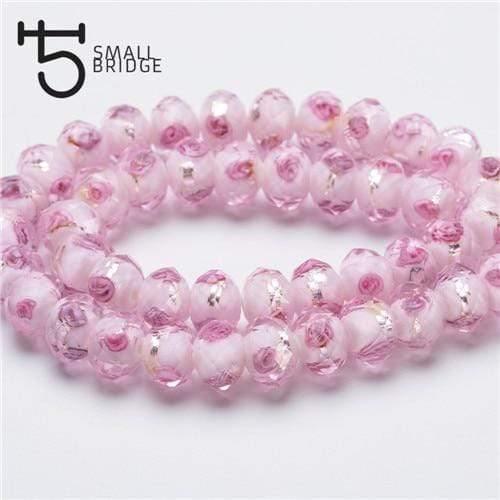 Planet Gates 12mm Large Murano Transparent Glass Lampwork Beads for Jewelry Making Women Diy Bracelet Flower Rondelle Faceted Beads L002