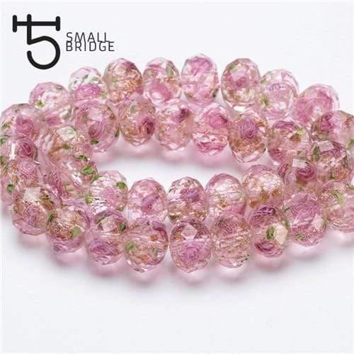 Planet Gates L016 / 12mm 10pcs 12mm Large Murano Transparent Glass Lampwork Beads for Jewelry Making Women Diy Bracelet Flower Rondelle Faceted Beads L002