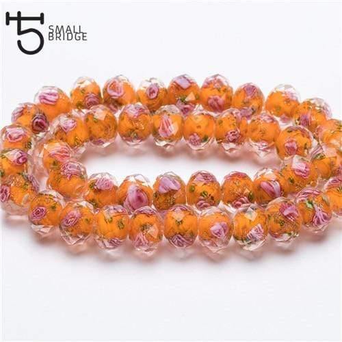 Planet Gates L017 / 12mm 10pcs 12mm Large Murano Transparent Glass Lampwork Beads for Jewelry Making Women Diy Bracelet Flower Rondelle Faceted Beads L002
