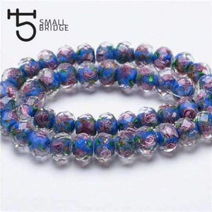 Planet Gates L020 / 12mm 10pcs 12mm Murano Mixed Color Flower Glass Beads for Bracelet Making Material Pearls Faceted Rondelle Large Lampwork Beads L001