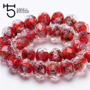 Planet Gates L028 / 12mm 10pcs 12mm Murano Faceted Black Flower Lampwork Beads for Bracelet Making Women Diy Accessories Round Glass Large Beads Wholesale L003