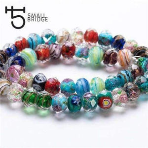 Planet Gates L031 / 12mm 10pcs 12mm Murano Mixed Color Flower Glass Beads for Bracelet Making Material Pearls Faceted Rondelle Large Lampwork Beads L001