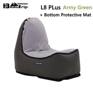 Planet Gates L8plus ArmyG w Mat / China Indoor & Outdoor Hangout Inflatable Air Lounge Sofa Chair Living Room Bean Bag Lounger Camping Hiking Fishing Chairs Garden Sofa