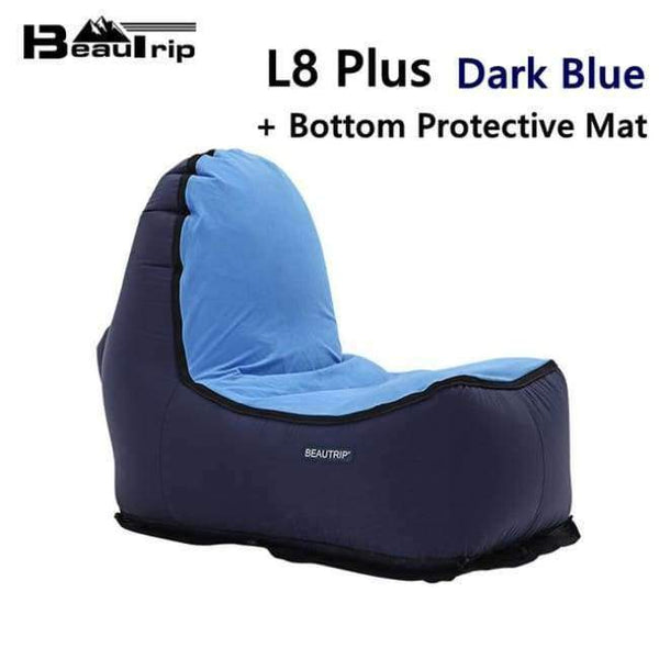 Planet Gates L8plus DarkB w Mat / China Indoor & Outdoor Hangout Inflatable Air Lounge Sofa Chair Living Room Bean Bag Lounger Camping Hiking Fishing Chairs Garden Sofa