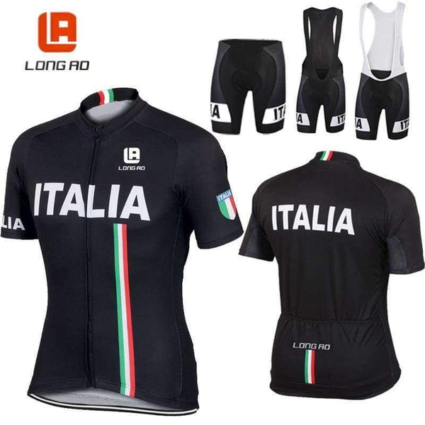 Planet Gates LA212 black bib set / XS Italian flag men's cycling jersey Summer Short Sleeve Cycling Jerseys/Bike Sports Clothing Bicycle Clothes Ropa Ciclismo