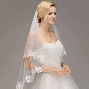 Planet Gates Lace Applique Two Layers Wedding Veils 2018 1.5 M Long Veils With Comb Wedding Accessories Bridal Veil velos de novia