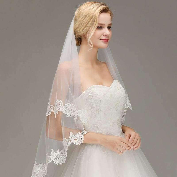Planet Gates Lace Applique Two Layers Wedding Veils 2018 1.5 M Long Veils With Comb Wedding Accessories Bridal Veil velos de novia