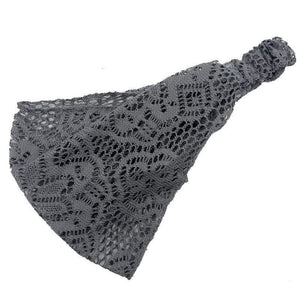 Lace Openwork Headband Ladies Elastic Hair Band Accessories Wide Stretchy Turban Women's Fashion Headwrap Bandana