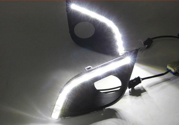 Planet Gates LADA Kalina daytime light,2013~2016,chrome,LED,Free ship!2pcs,LADA Kalina fog light,car-covers,Samara,Signet,Kalina