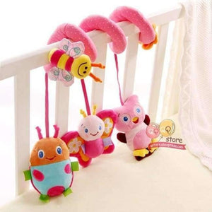 Planet Gates Ladies Baby Plush Animal Rattle Mobile Infant Stroller Bed Crib Spiral Hanging Toys Gift for Newborn Children 0-12 Months