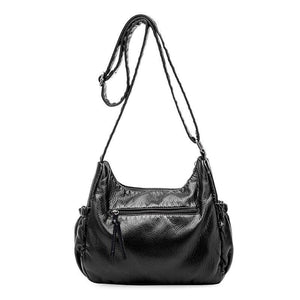 Planet Gates Ladies casual Hobos Women Messenger Bags Crossbody Soft washed PU Leather Shoulder Bag Tassel  Fashion Female Handbag