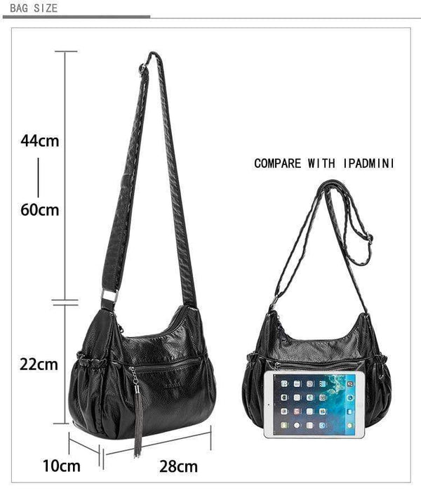 Planet Gates Ladies casual Hobos Women Messenger Bags Crossbody Soft washed PU Leather Shoulder Bag Tassel  Fashion Female Handbag