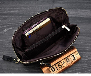 Planet Gates Ladies genuine leather clutch purses panelled Long Women Wallet Zipper wrist bag female Coin Purse Mobile phone bag bolsa