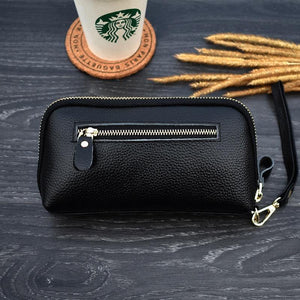 Planet Gates Ladies genuine leather clutch purses panelled Long Women Wallet Zipper wrist bag female Coin Purse Mobile phone bag bolsa