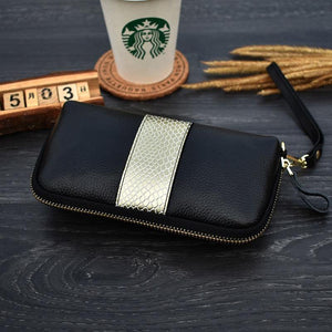 Planet Gates Ladies genuine leather clutch purses panelled Long Women Wallet Zipper wrist bag female Coin Purse Mobile phone bag bolsa