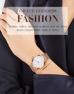 Planet Gates Ladies Watch Brand Luxury Women Watches Waterproof Rose Gold Stainless Steel Quartz Calendar Wrist Watch montre femme