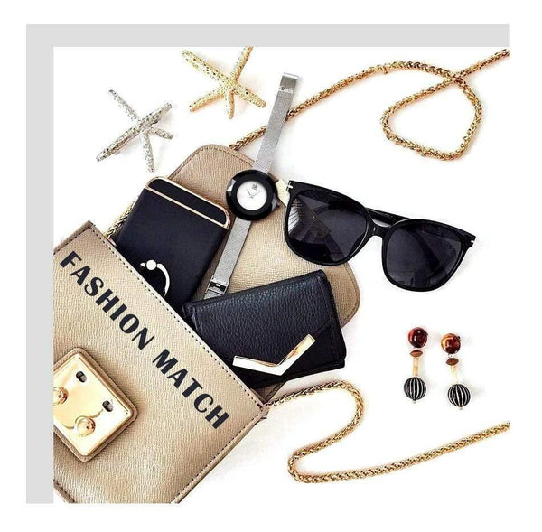 Planet Gates Ladies Watch Prism Fac Gold Steel Mesh Quartz Women Watches Top Brand Clock Relogio Feminino