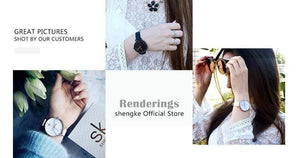 Planet Gates Ladies Watches Leather Female Quartz Watch Women Thin Casual Strap Watch Reloj Mujer Marble Dial SK