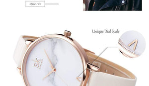 Planet Gates Ladies Watches Leather Female Quartz Watch Women Thin Casual Strap Watch Reloj Mujer Marble Dial SK