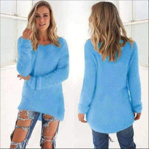 Planet Gates lake blue Sweater / S Autumn Knitted Sweater Women Winter Sweaters Female 2018 Long Sleeve O Neck Loose Casual Pullovers Plus Size 3XL DDR87