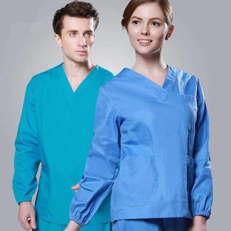 Planet Gates lake blue women / S Cheap Long Sleeve Scrubs Uniforms Sets Women and Men Unisex Medical Uniforms Wholesales Scrub Sets Hospital Scrubs Clothes