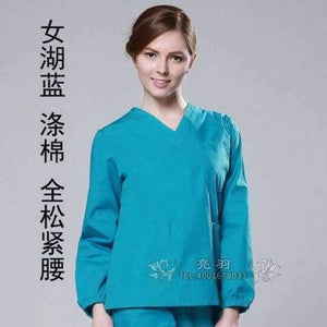 Planet Gates lake blue women / S Cheap Long Sleeve Scrubs Uniforms Sets Women and Men Unisex Medical Uniforms Wholesales Scrub Sets Hospital Scrubs Clothes