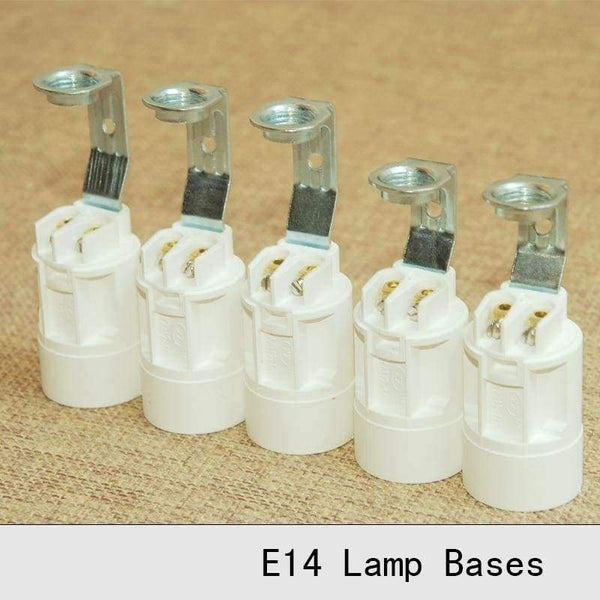 Planet Gates Lamp Bases E14 Candle Lamp Holders White Edison Screw Caps Pendant Light Lamps Socket DIY Light Accessories 12pcs free shipping