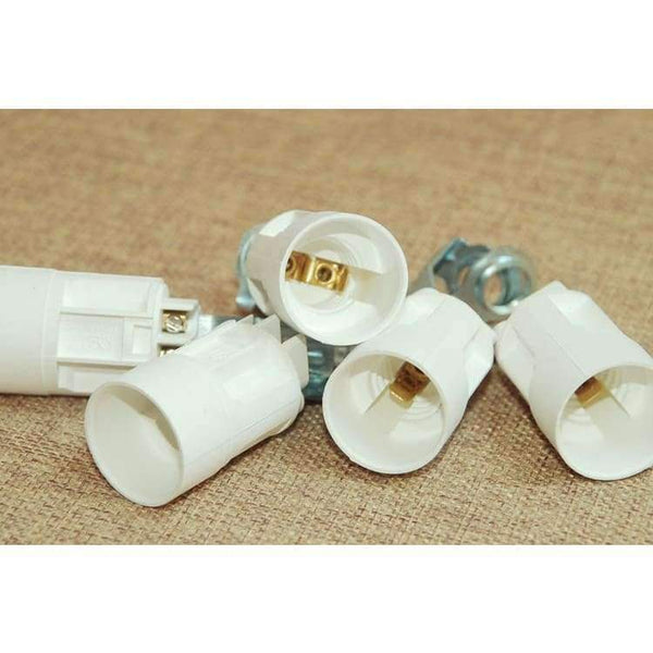Planet Gates Lamp Bases E14 Candle Lamp Holders White Edison Screw Caps Pendant Light Lamps Socket DIY Light Accessories 12pcs free shipping